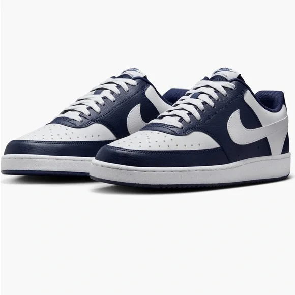 Nike Court Vision Low Men Sneakers, Midnight Navy Blue White, Size 14M - Picture 1 of 8
